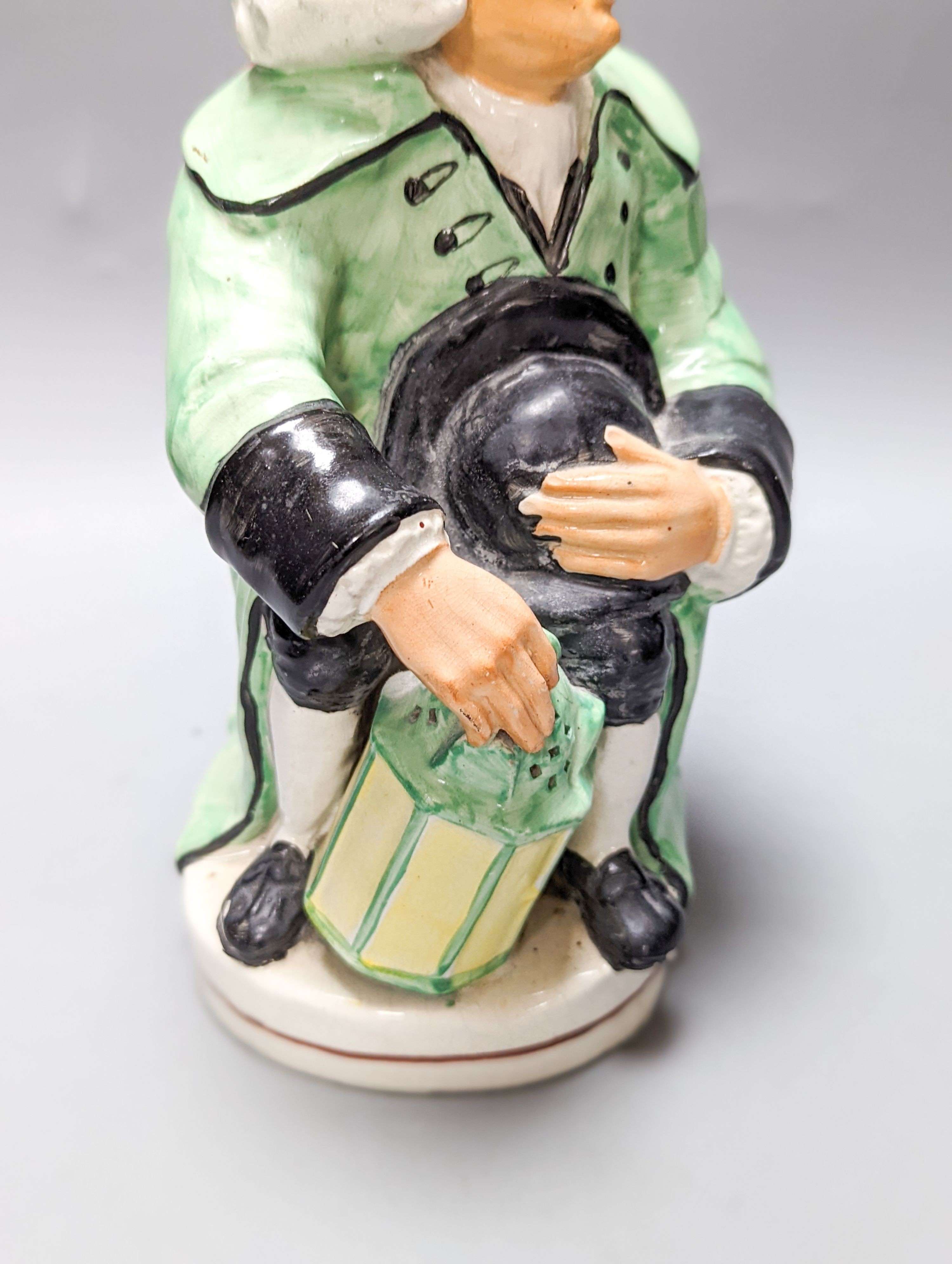 A Victorian earthenware character jug, The old lamp lighter 23cm